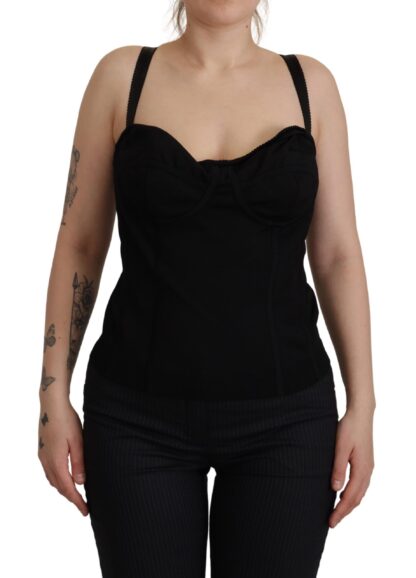 Dolce & Gabbana - Elegant Black Viscose Bustier Corset Top