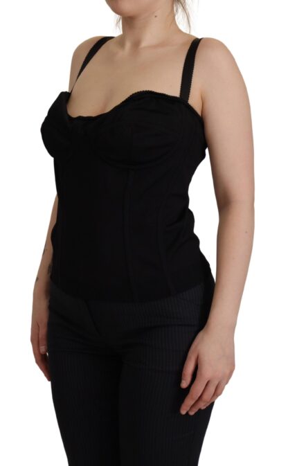 Dolce & Gabbana - Elegant Black Viscose Bustier Corset Top