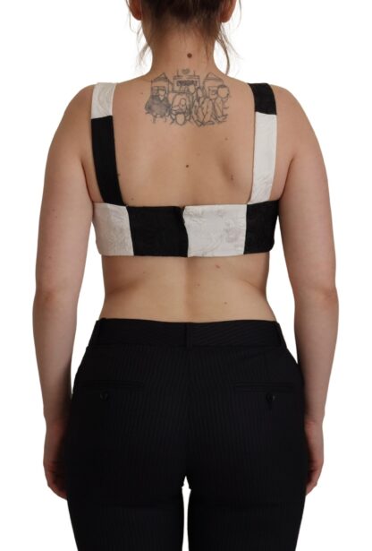 Dolce & Gabbana - Elegant Checkered Sleeveless Bustier Corset