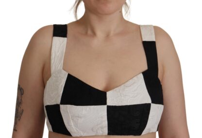 Dolce & Gabbana - Elegant Checkered Sleeveless Bustier Corset