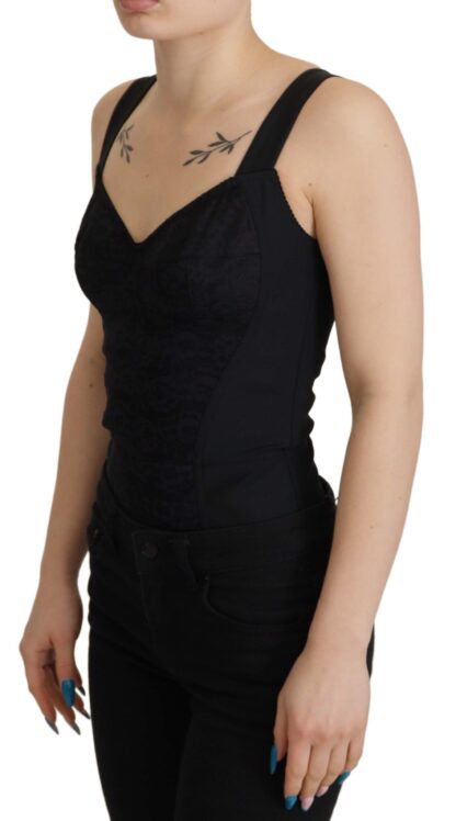 Dolce & Gabbana - Elegant Black Lace Bodysuit with Zip Closure