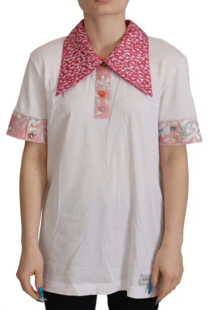 Dolce & Gabbana - Elegant Collared Polo T-Shirt in Pristine White