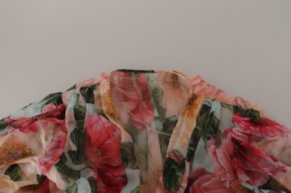 Dolce & Gabbana - Multicolor Floral Silk Wrap Blouse Top