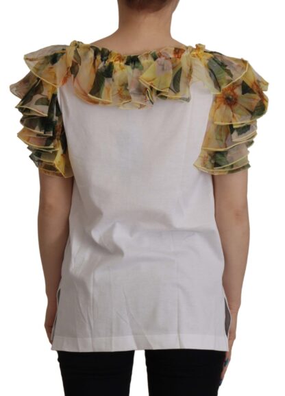 Dolce & Gabbana - Elegant Ruffled Vest with DG Crown Embroidery