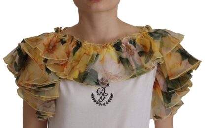 Dolce & Gabbana - Elegant Ruffled Vest with DG Crown Embroidery