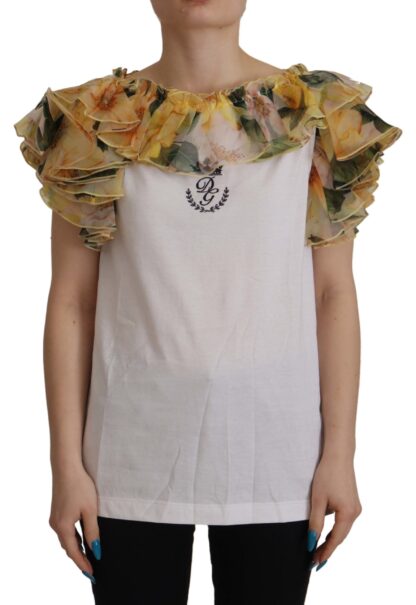 Dolce & Gabbana - Elegant Ruffled Vest with DG Crown Embroidery