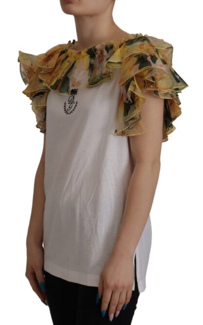 Dolce & Gabbana - Elegant Ruffled Vest with DG Crown Embroidery