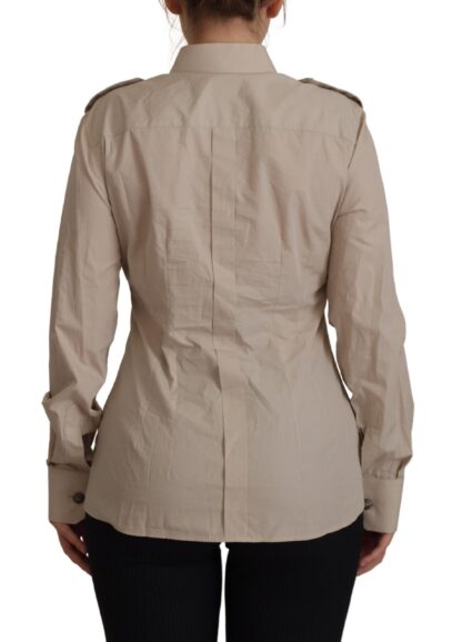 Dolce & Gabbana - Elegant Beige Cotton Long Sleeve Shirt