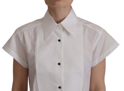 Dolce & Gabbana - Elegant White Cotton Collared Shirt