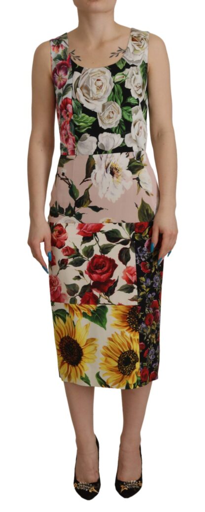 Dolce & Gabbana - Patchwork Floral Midi Sheath Dress