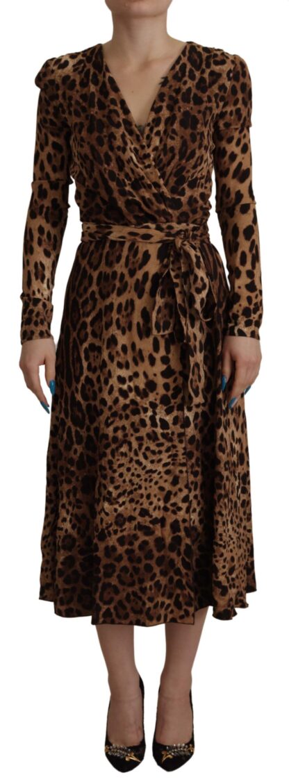 Dolce & Gabbana - Elegant V-Neck A-Line Maxi Dress in Brown