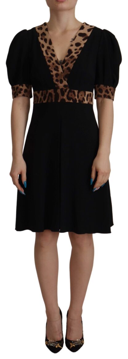 Dolce & Gabbana - Elegant Black V-Neck A-Line Dress