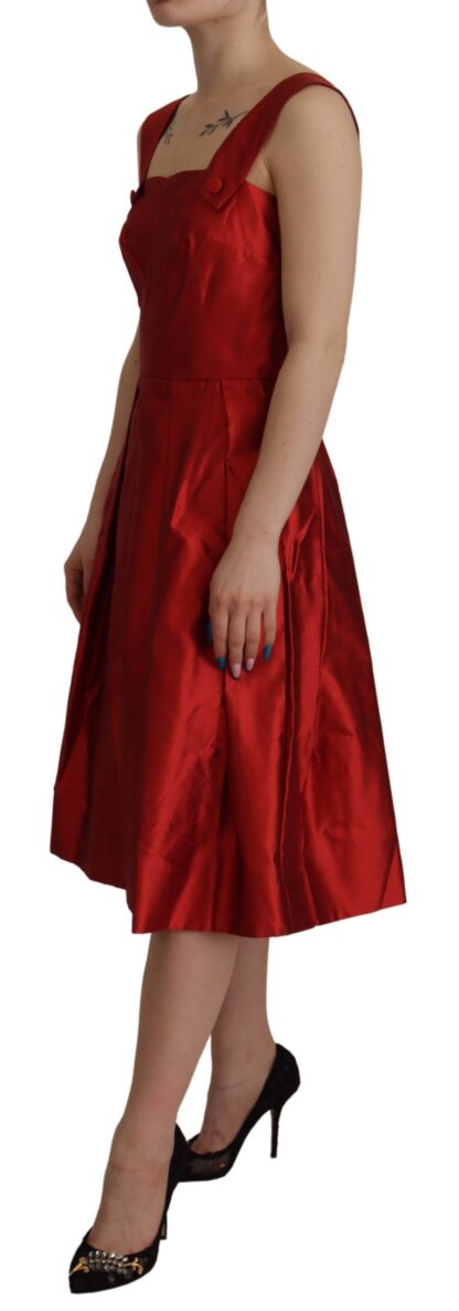 Dolce & Gabbana - Radiant Red Silk A-Line Midi Dress