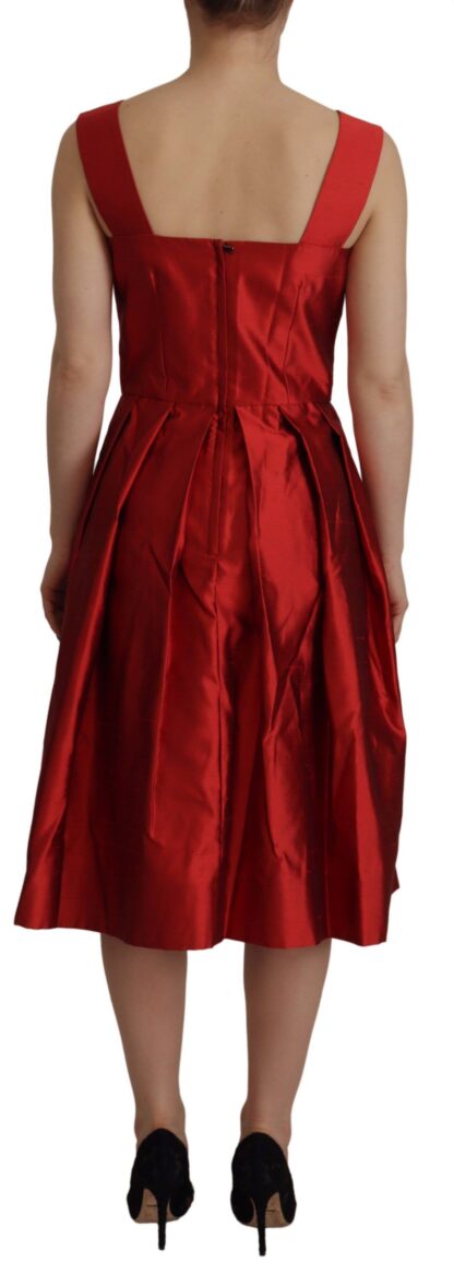 Dolce & Gabbana - Radiant Red Silk A-Line Midi Dress