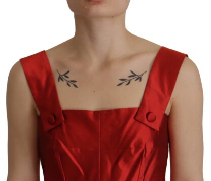 Dolce & Gabbana - Radiant Red Silk A-Line Midi Dress