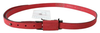 Dolce & Gabbana - Red Leather Skinny Buckle Fashion Waist Women's Belt