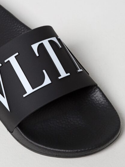 Valentino - Black Rubber Garavani Slides Sandals