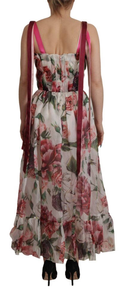 Dolce & Gabbana - Elegant Multicolor Silk Roses Maxi Dress