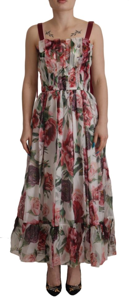 Dolce & Gabbana - Elegant Multicolor Silk Roses Maxi Dress