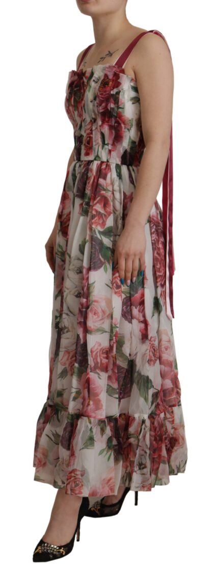 Dolce & Gabbana - Elegant Multicolor Silk Roses Maxi Dress