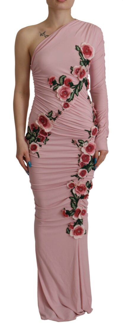 Dolce & Gabbana - Elegant Pink One Shoulder Bodycon Dress