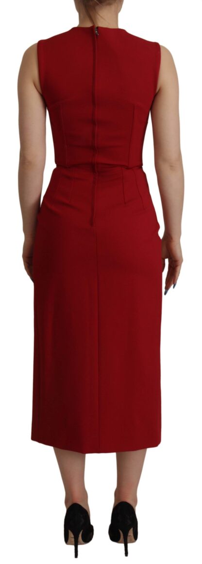 Dolce & Gabbana - Elegant Red Bodycon Midi Dress