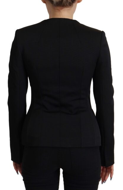 Dolce & Gabbana - Sleek Black Snap Jacket with Silk Lining