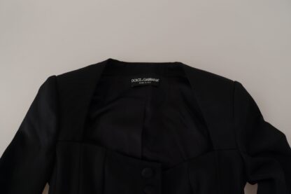 Dolce & Gabbana - Sleek Black Snap Jacket with Silk Lining