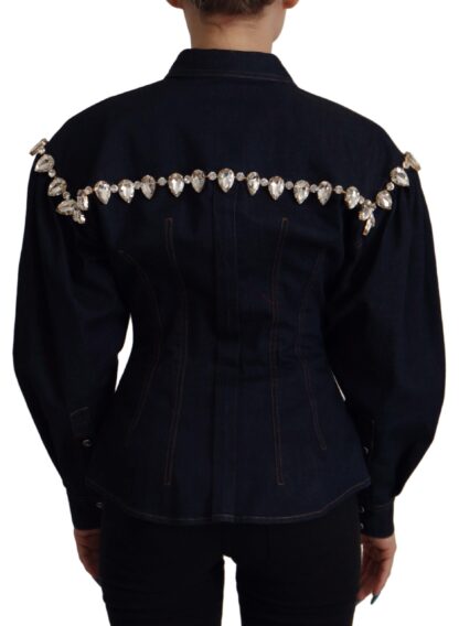 Dolce & Gabbana - Elegant Crystal-Embellished Denim Jacket