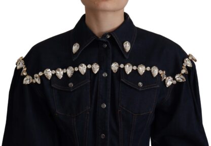 Dolce & Gabbana - Elegant Crystal-Embellished Denim Jacket