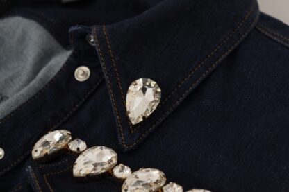 Dolce & Gabbana - Elegant Crystal-Embellished Denim Jacket