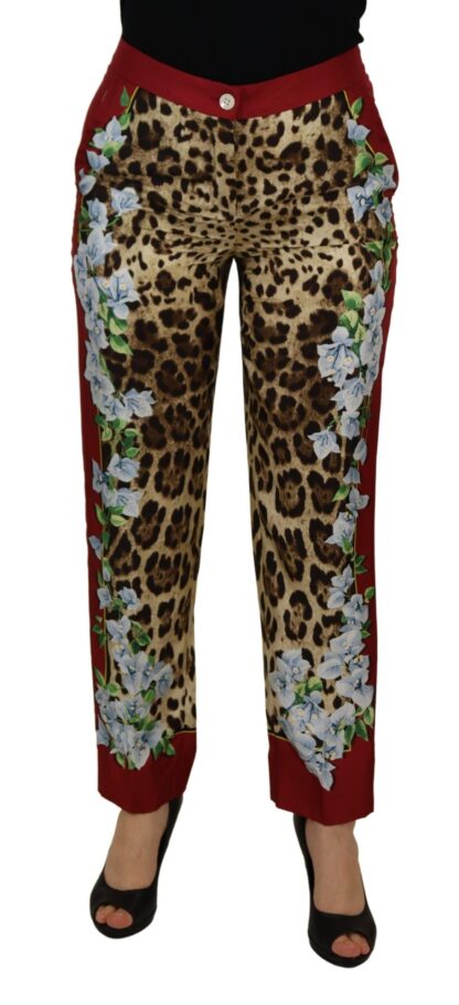 Dolce & Gabbana - Elegant Multicolor High Waist Silk Pants