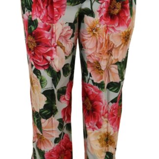 Dolce & Gabbana - Elegant Multicolor High Waist Silk Pants