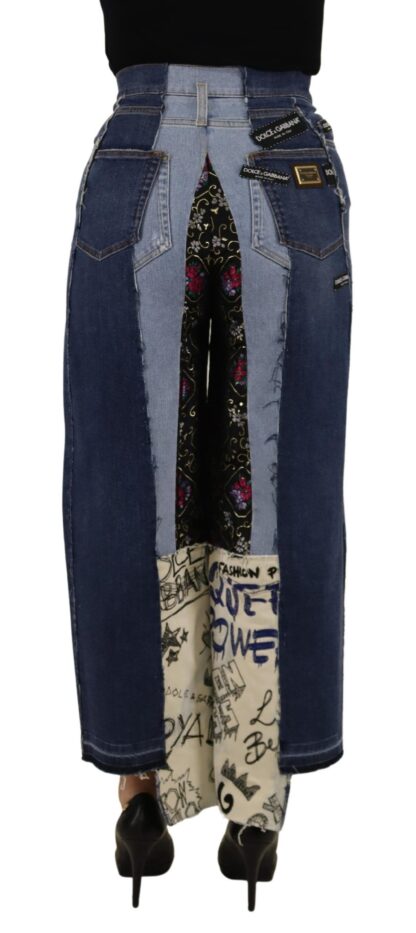 Dolce & Gabbana - High-Waist Multicolor Wide-Cut Jeans