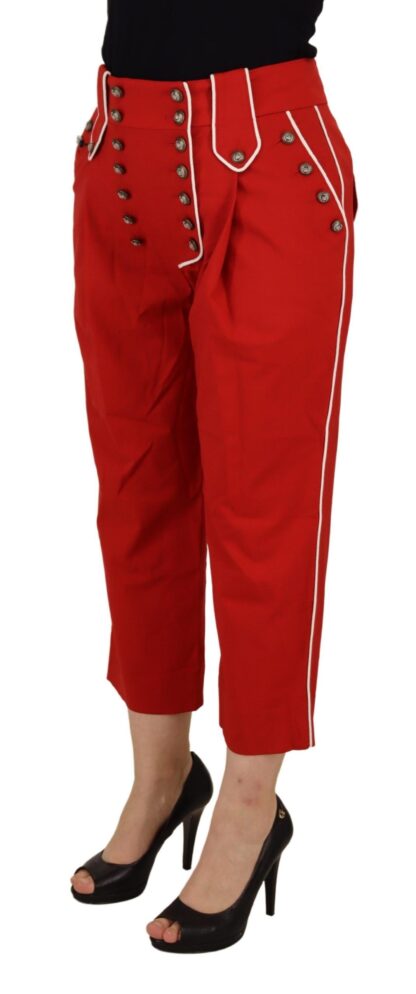 Dolce & Gabbana - Elegant Red High-Waist Cropped Pants