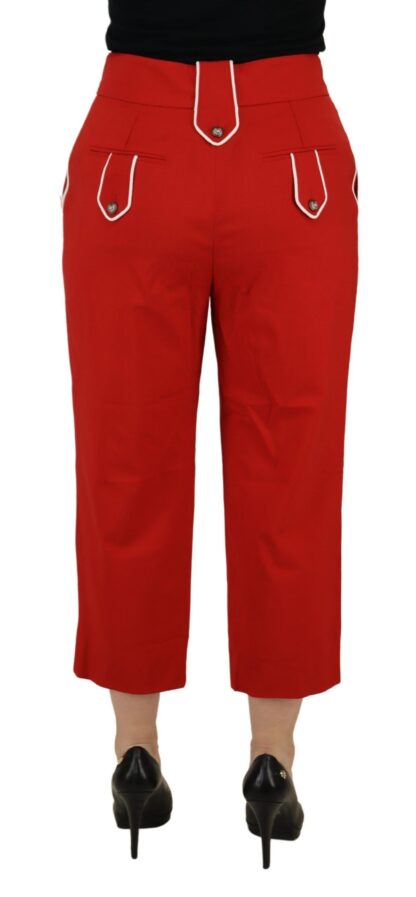 Dolce & Gabbana - Elegant Red High-Waist Cropped Pants