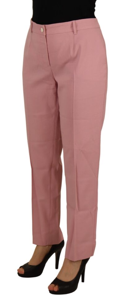 Dolce & Gabbana - Chic MidWaist Virgin Wool Pink Pants