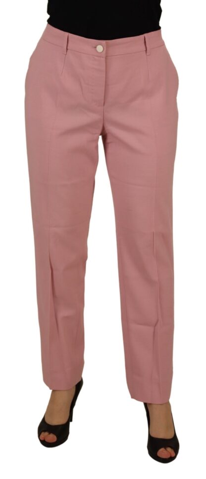 Dolce & Gabbana - Chic MidWaist Virgin Wool Pink Pants