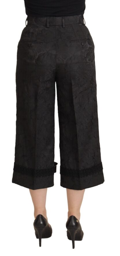 Dolce & Gabbana - Elegant Black Brocade Cropped Pants