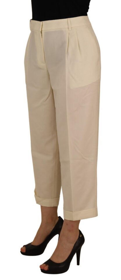 Dolce & Gabbana - Elegant Ivory High-Waist Wool Pants