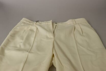 Dolce & Gabbana - Elegant Ivory High-Waist Wool Pants