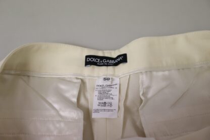 Dolce & Gabbana - Elegant Ivory High-Waist Wool Pants