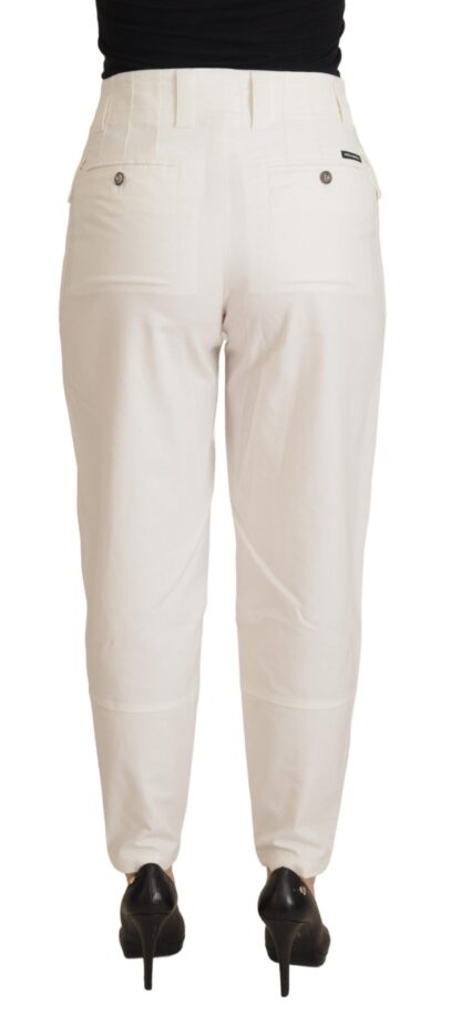 Dolce & Gabbana - Elegant White High-Waist Tapered Trousers