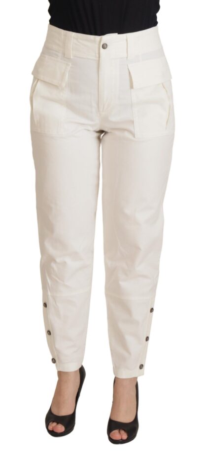 Dolce & Gabbana - Elegant White High-Waist Tapered Trousers