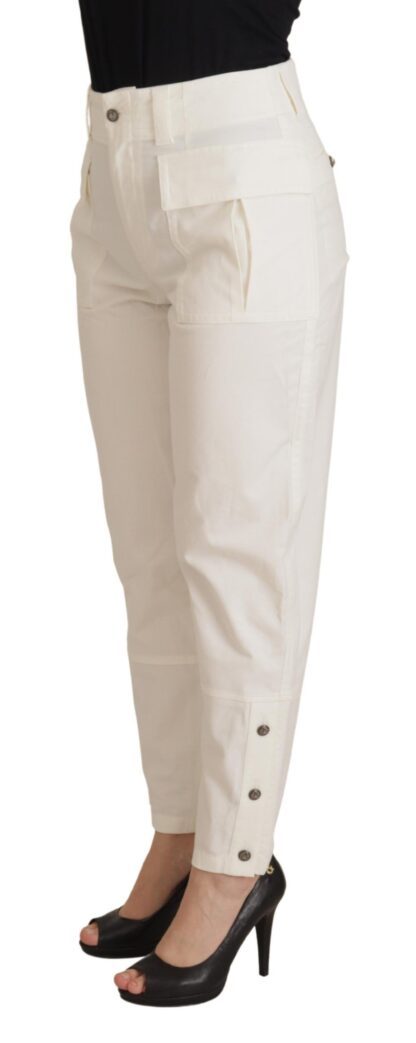 Dolce & Gabbana - Elegant White High-Waist Tapered Trousers