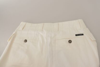 Dolce & Gabbana - Elegant White High-Waist Tapered Trousers