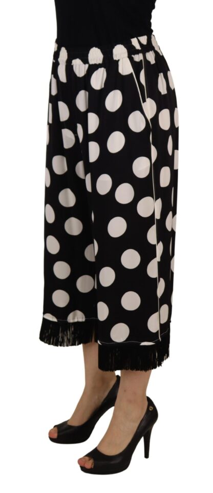 Dolce & Gabbana - Polka Dot Silk Mid Waist Pants