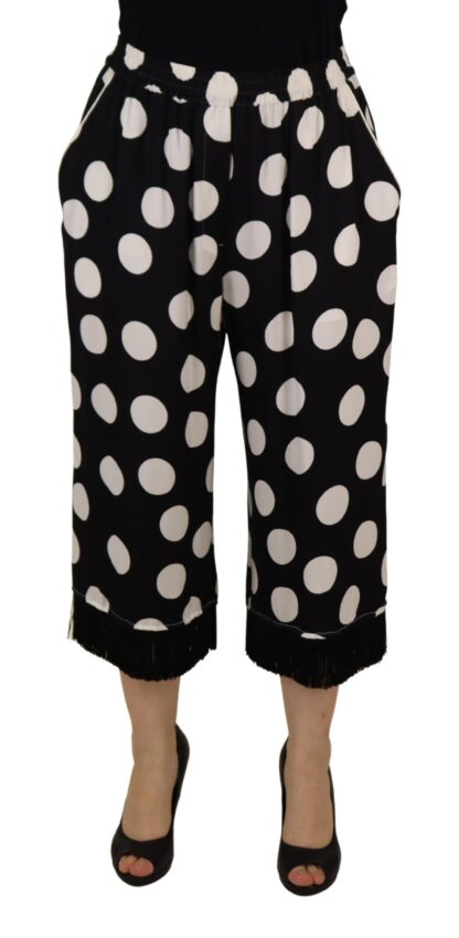 Dolce & Gabbana - Polka Dot Silk Mid Waist Pants