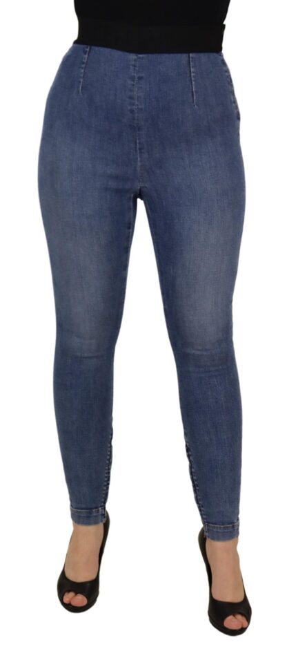 Dolce & Gabbana - Blue High Waist Stretchable Skinny Pants Jeans