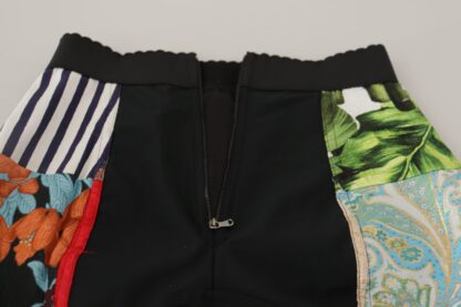 Dolce & Gabbana - Multicolor Patchwork High Waist Hot Pants